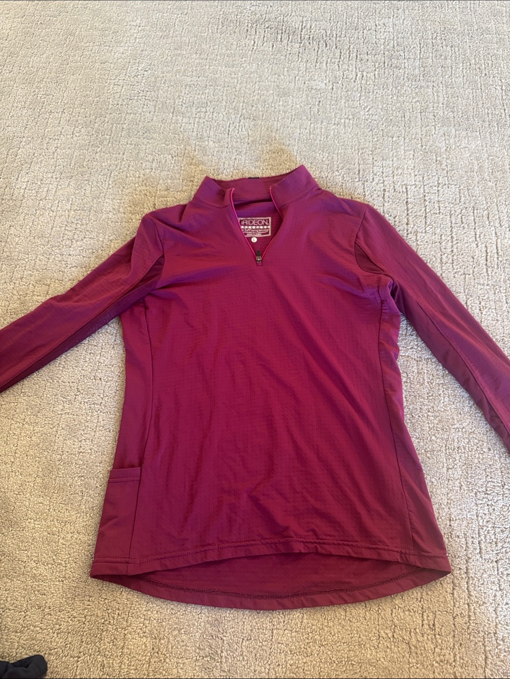 Equestrian Girls riding top, Cropped quarter-Zip Pullover Top in Berry